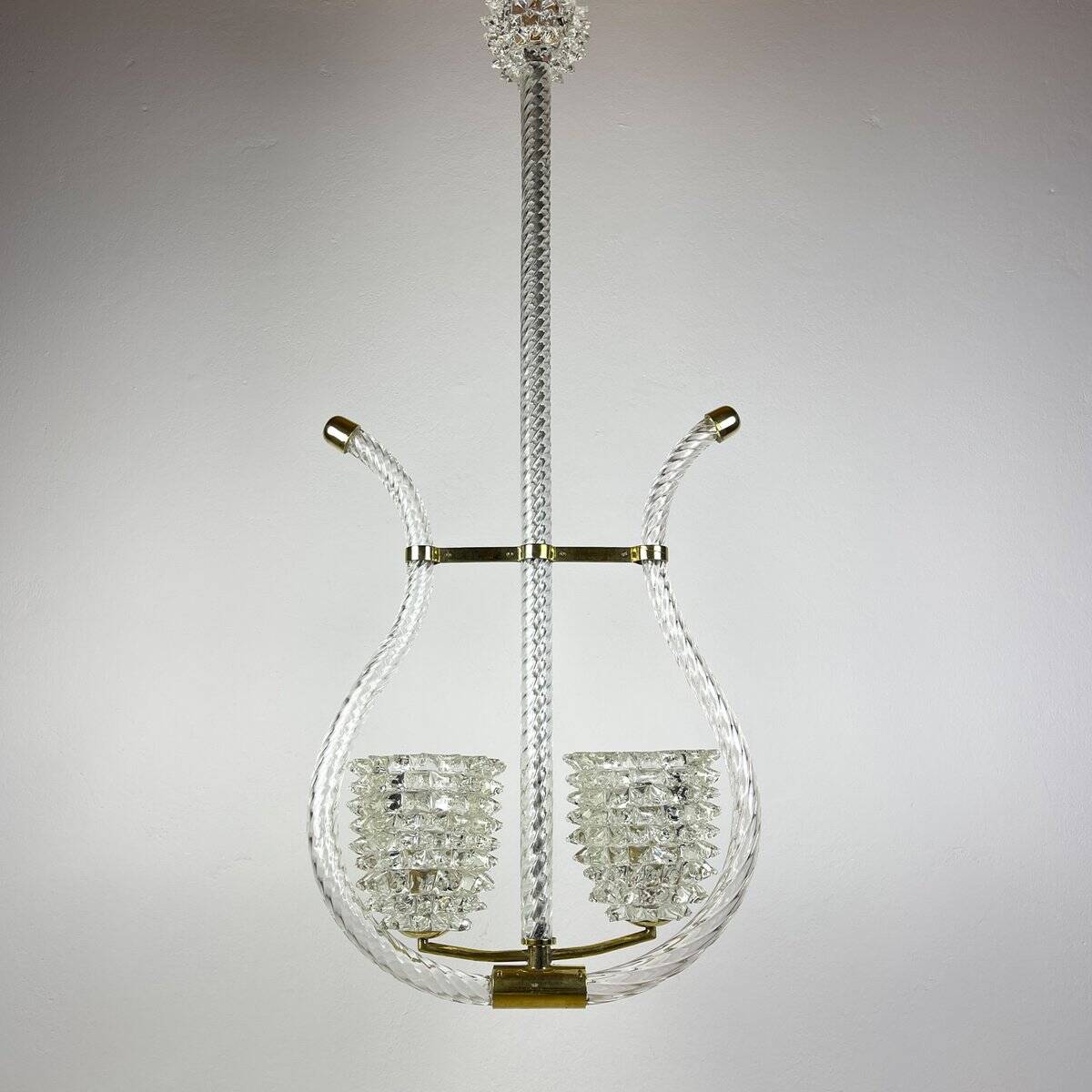 Lustre Lyre Murano by Ercole Barovier for Barovier and Toso, 1940s.