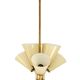 Chandelier Kamenický Šenov – Czechoslovakia, 1950s, brass and glass