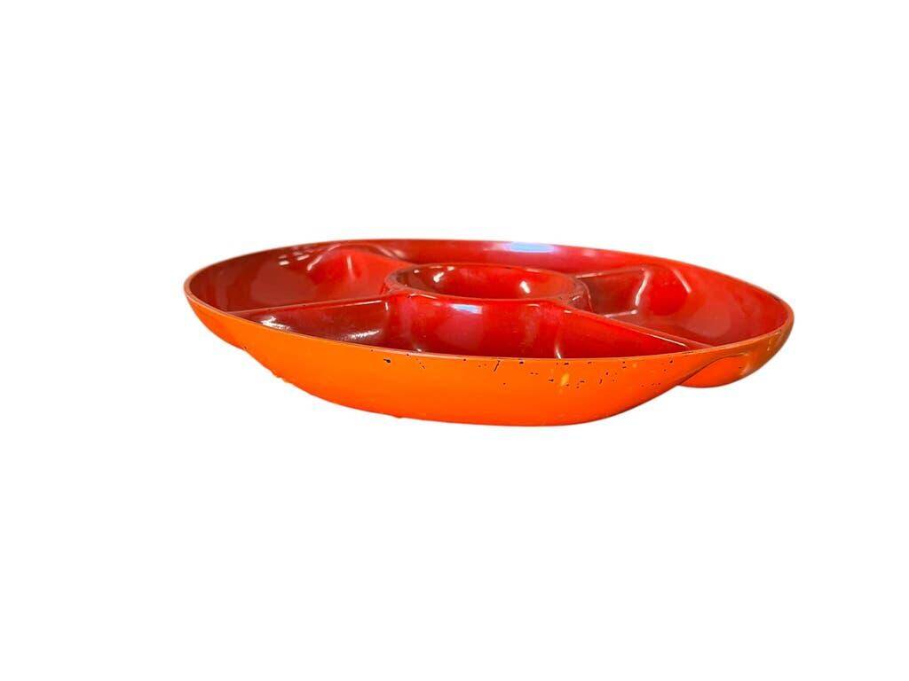 Bol décoratif orange vintage années 70