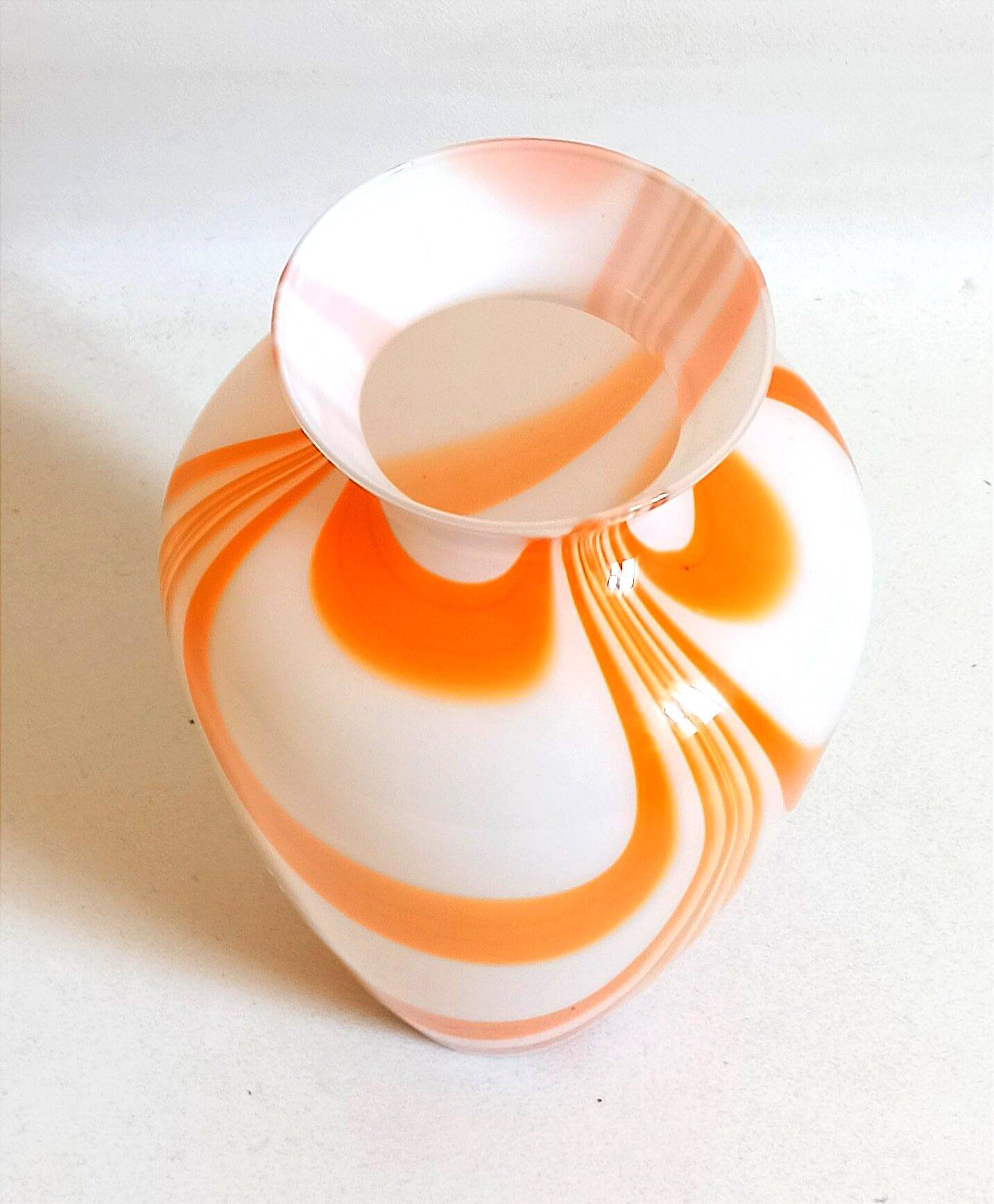 Orange Murano vase by Carlo Moretti 1970s Height 36 cm