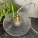 Vintage holophanous glass pendant lamp