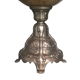 Electrified kerosene lamp art-deco- regulated silver and tinted glass with its original lampshade
