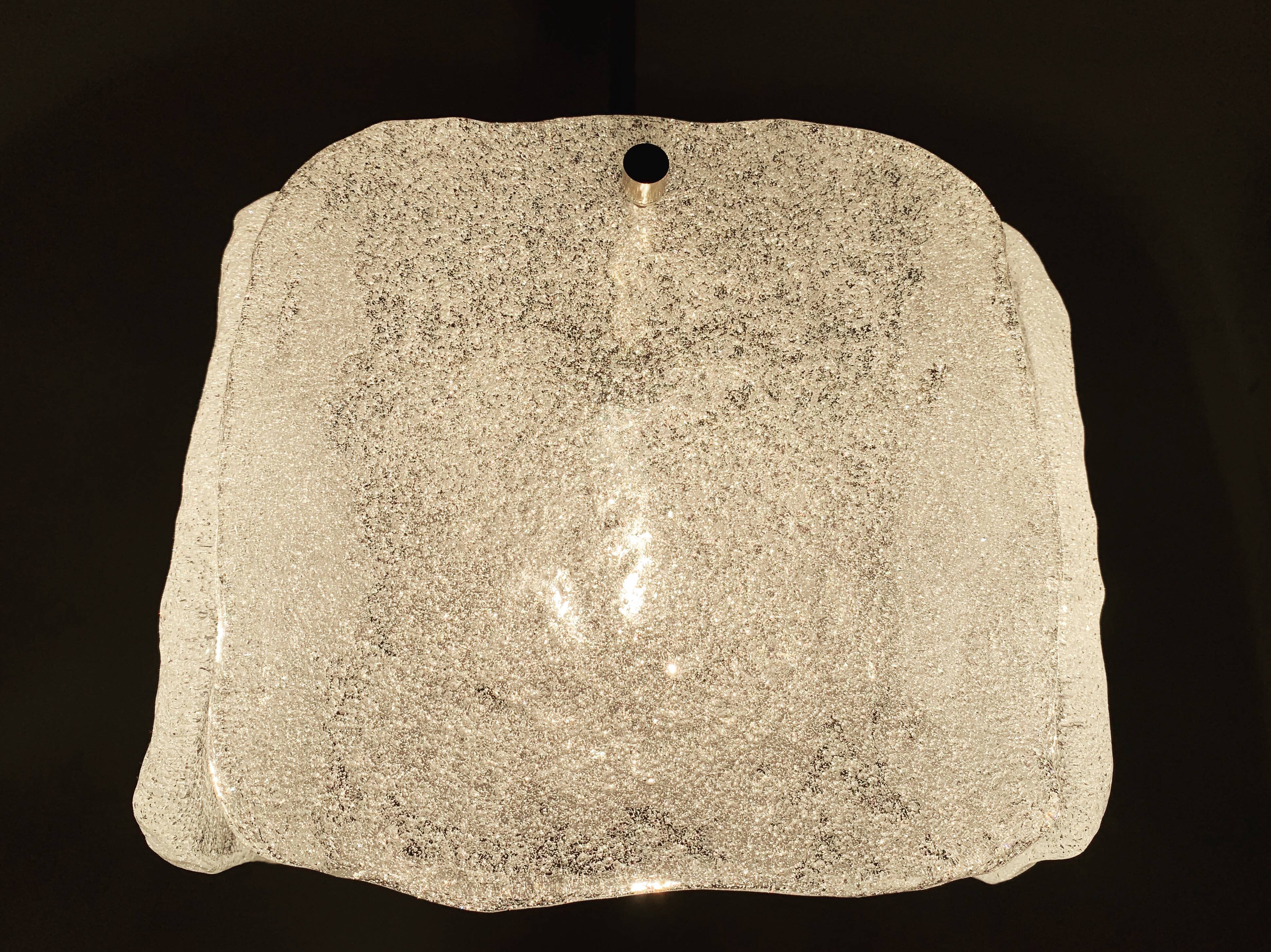 Austrian Ice Glass Chandelier by J.T. Kalmar