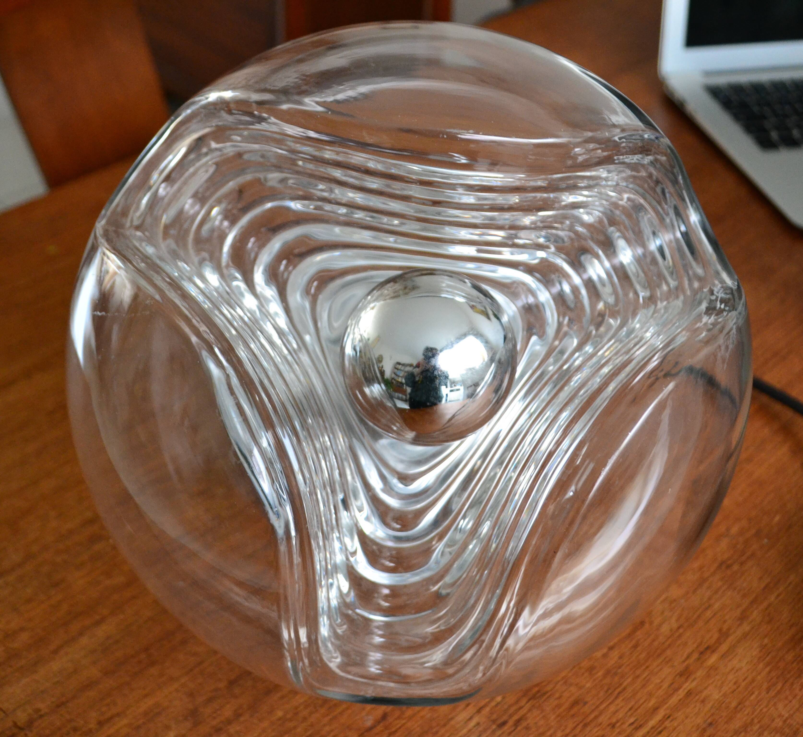 Peill & Putzler "wave" suspension, glass and chrome from the 60s/70s.