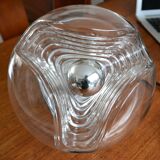 Peill & Putzler "wave" suspension, glass and chrome from the 60s/70s.