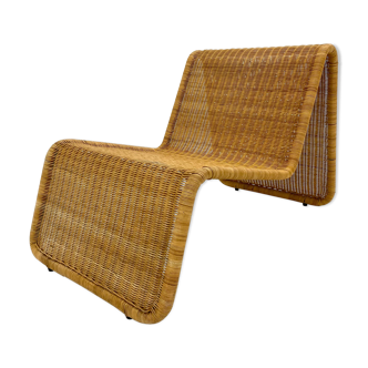 Rattan armchair p3 by tito agnoli
