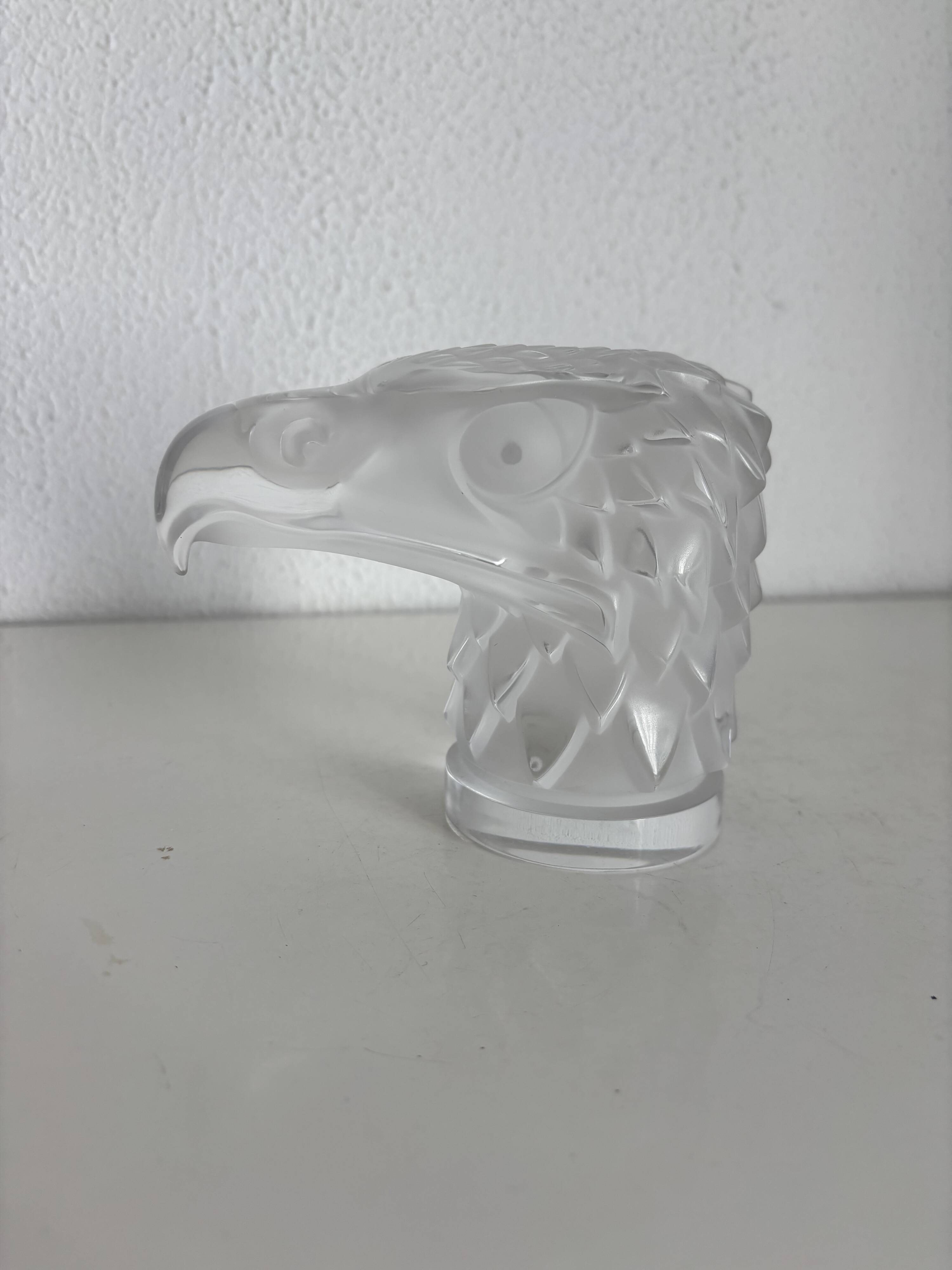 Lalique Eagle Head — Signed crystal from the 1980s