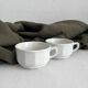 2 white porcelain cups Apilco vintage Parisian bistro