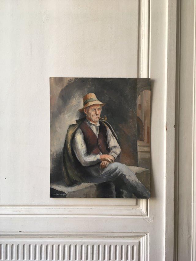 Portrait old oil signed