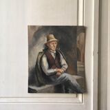 Portrait old oil signed