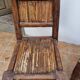 Pair of solid wood and bamboo chairs, brutalist style, 90 cm