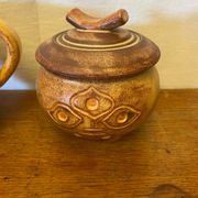 Antique tea coffee set vallauris vintage beige ceramic #c644