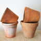 4 old terracotta pots height 12 cm