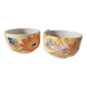 Two large vintage hand-painted mugs – Orange and blue flowers