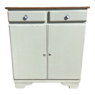 Sideboard in patinated oak and waxed top in natural wood
