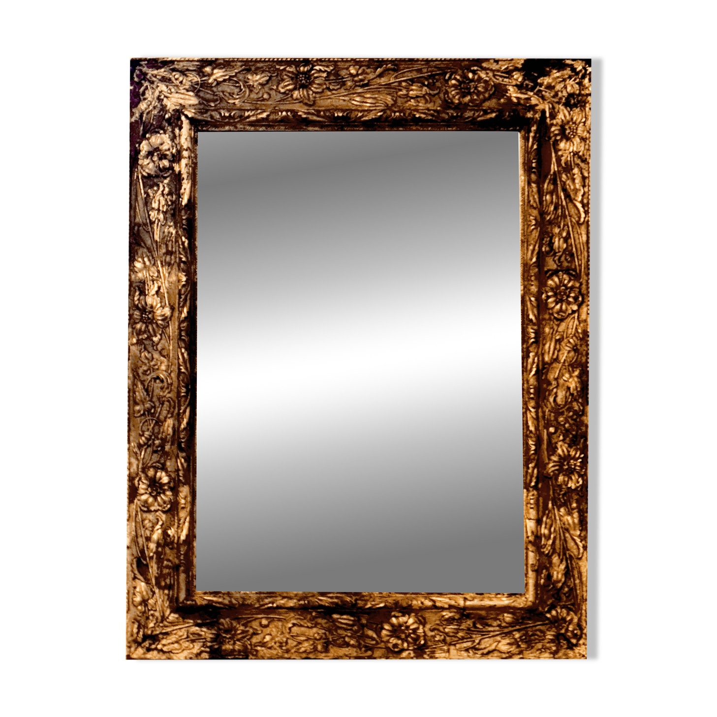 Miroir “Clotilde” – décor floral doré