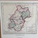 Old map of the Lot in its 66 x 66 Cm frame hand-delivered