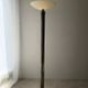 Lumiere brass floor lamp with glass uplighter France 1980s