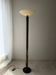 Lumiere brass floor lamp with glass uplighter France 1980s
