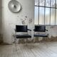 Pair of chrome office chairs