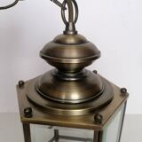 Lantern pendant light with beveled glasses