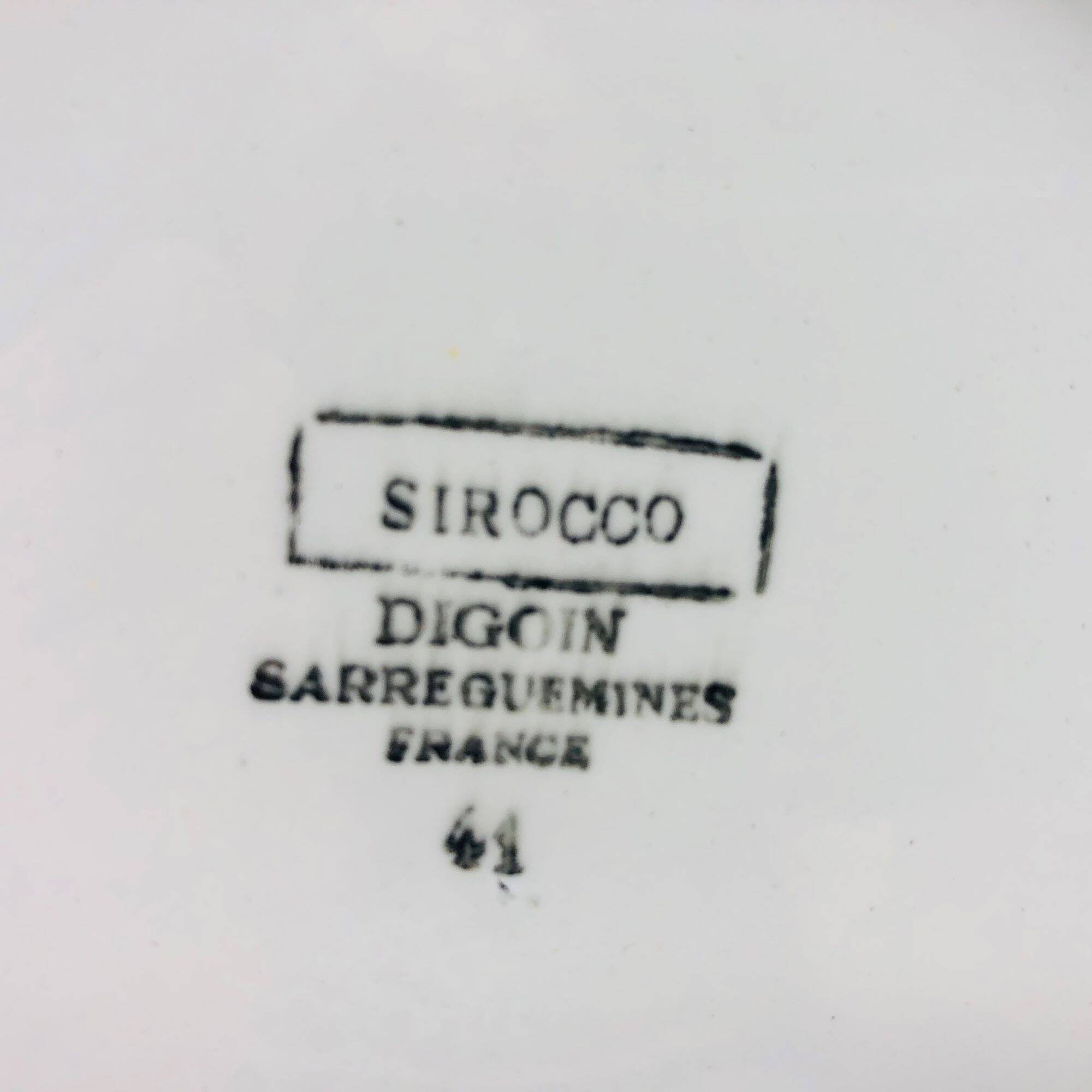 5 old flat plates Digoin Sarreguemines / Sirocco model