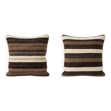 Lot de 2 housses de coussin kilim vintage 50x50 cm
