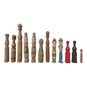 Old wooden bowling game