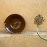 Large brown glazed salad bowl