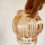Suspension globe in iridescent glass