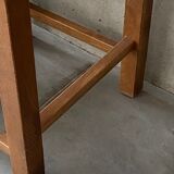 Wooden and straw stool