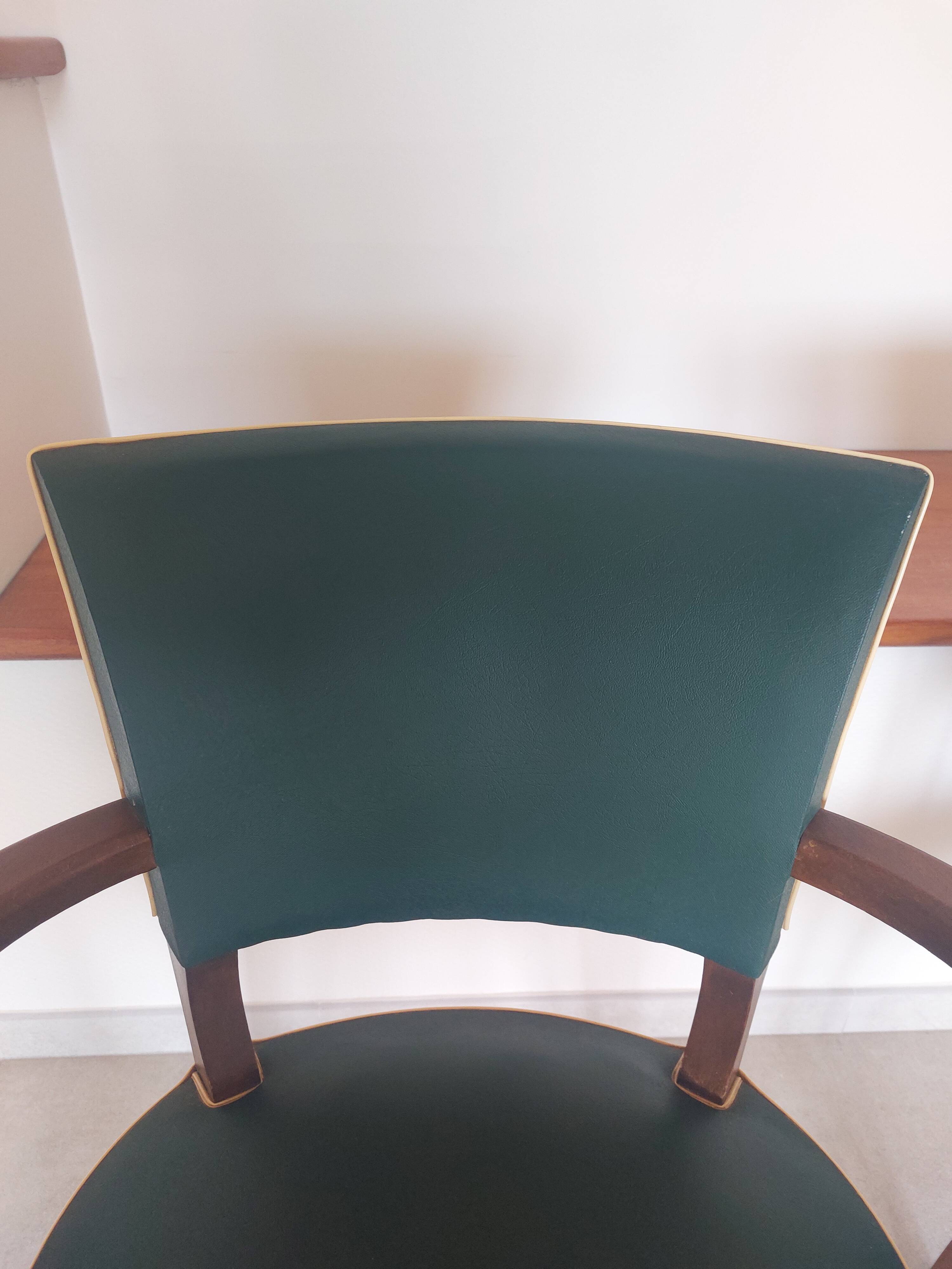 paire de chaises, fauteuils bridges vert foncé