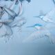 Two vintage paintings made with feathers, hummingbird motif
