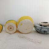 70s earthenware condiment set