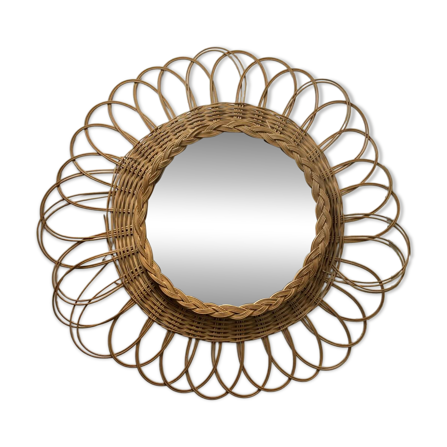 Vintage wicker mirror