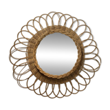 Vintage wicker mirror