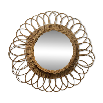 Vintage wicker mirror