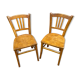 Pair of bistro chairs 1950 Brasserie Bois curved