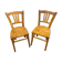Pair of bistro chairs 1950 Brasserie Bois curved