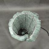 Italian Sculptural Glass Table Lamp, Wire and Glass Construction, 1980s