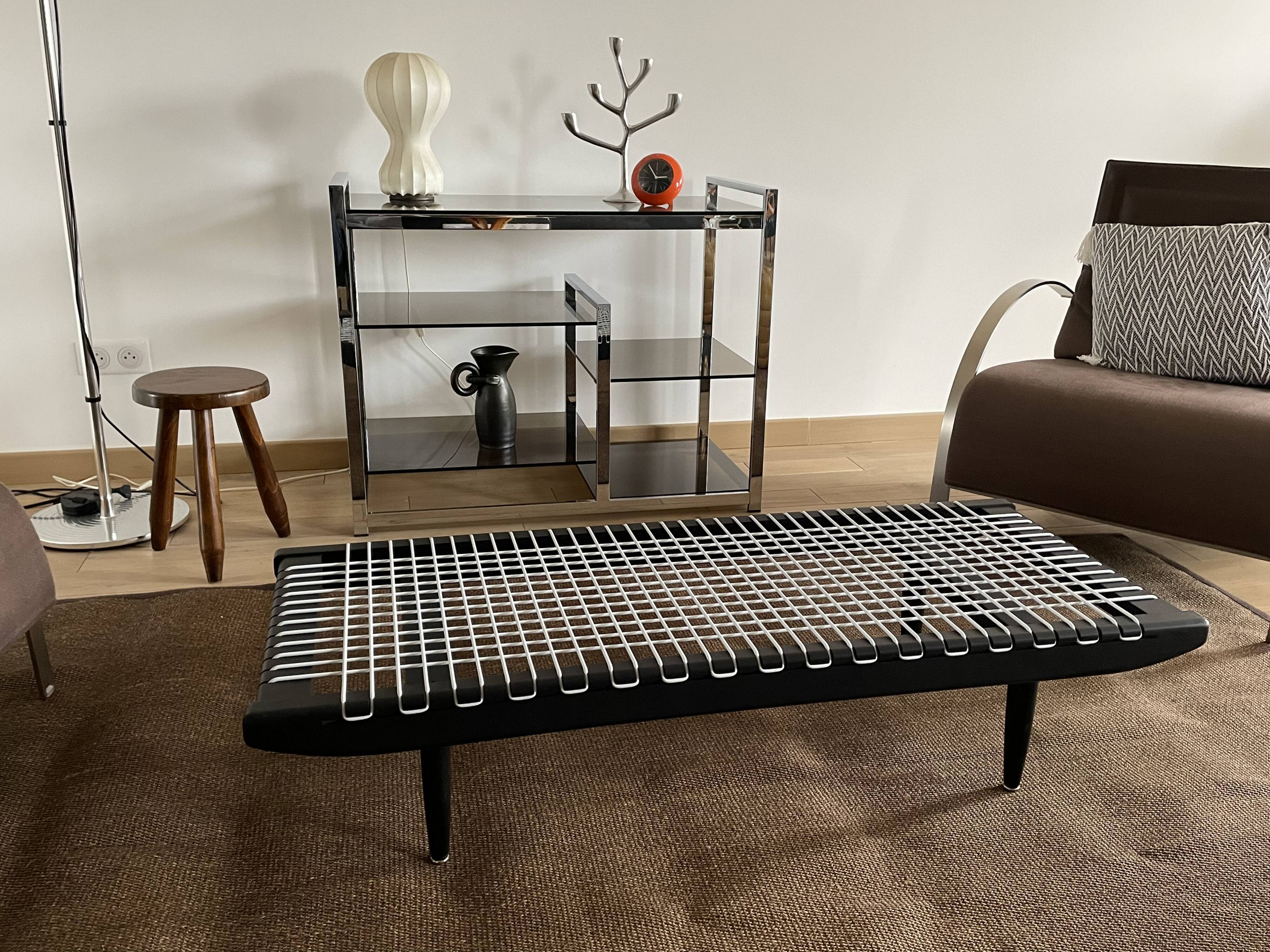 Black lacquered coffee table by Georges Tigien,1960s