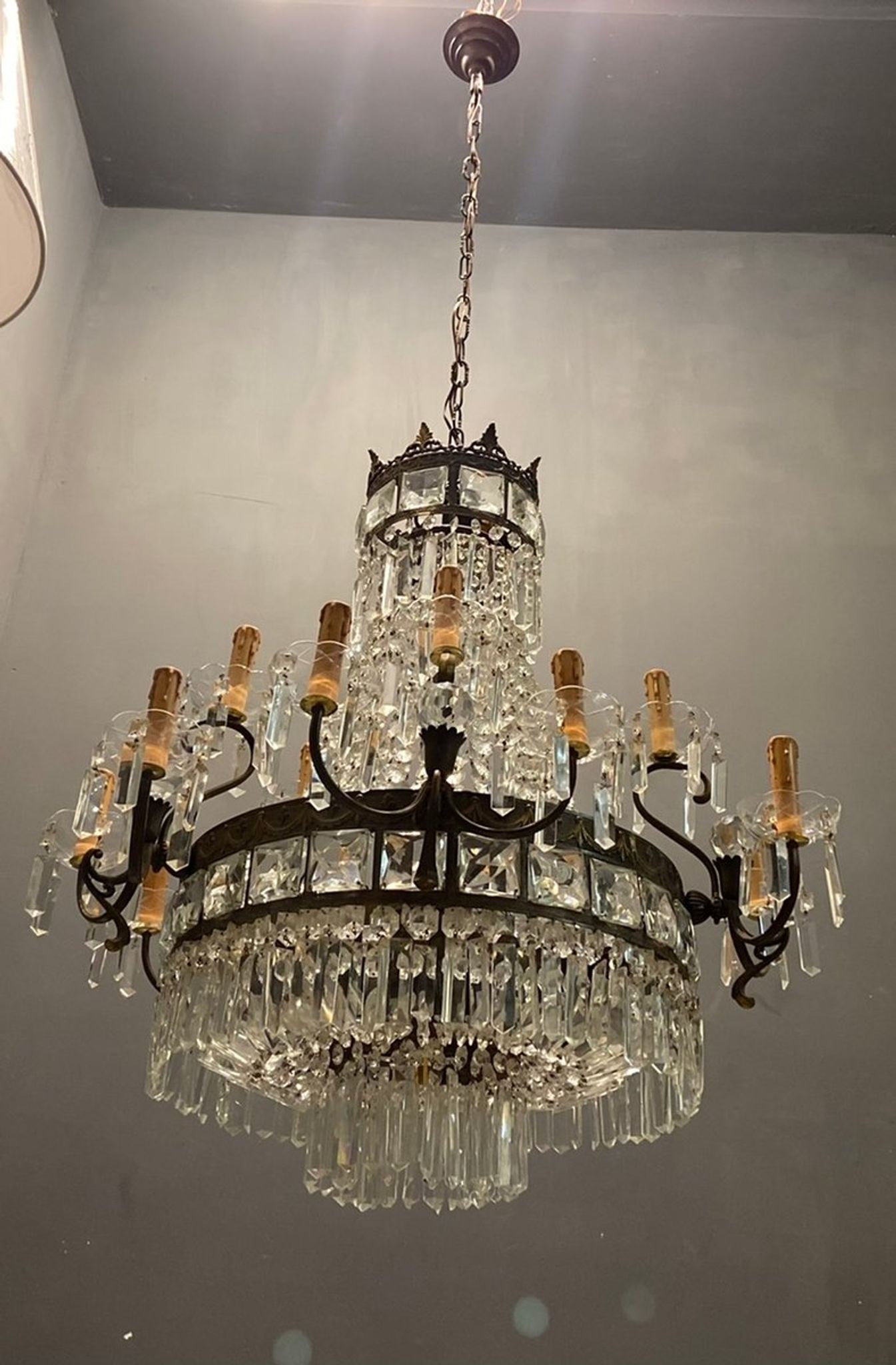 Lustre italien en cristal, années 1940