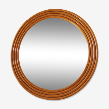 Miroir rond en bambou rotin, 60 cm