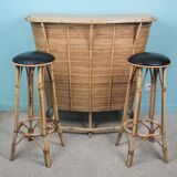 Rattan bar and stools