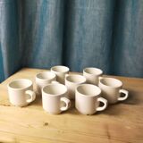8 tasses à café de bistrot blanches Apilco