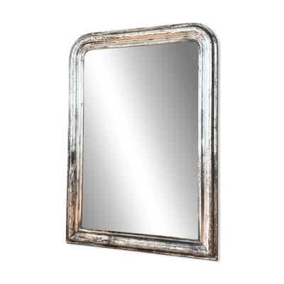 Miroir Louis-Philippe ancien argenté XIXème