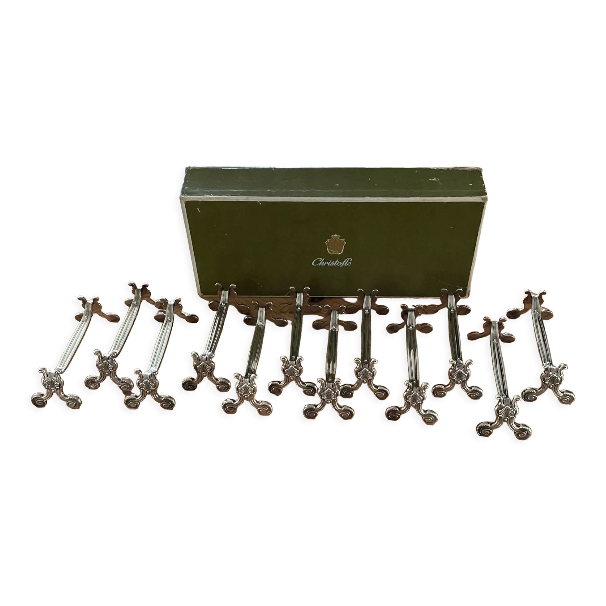 12 christofle silver metal knife holder