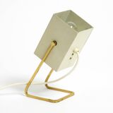 Great Mid Century metal bedside lamp with brass base by Kaiser Leuchten