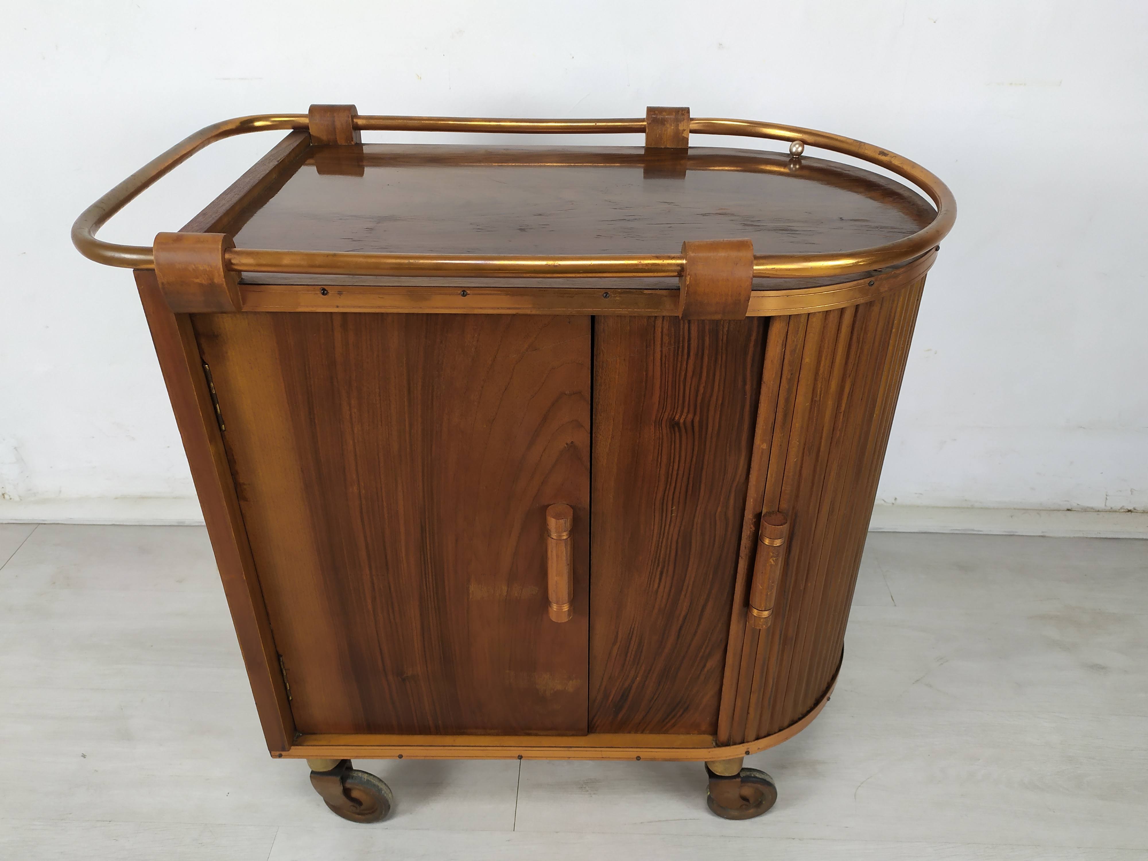 Rolling service art deco bar