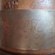 Antique turned wood lamp with engraved brass, Royal Adelaide.